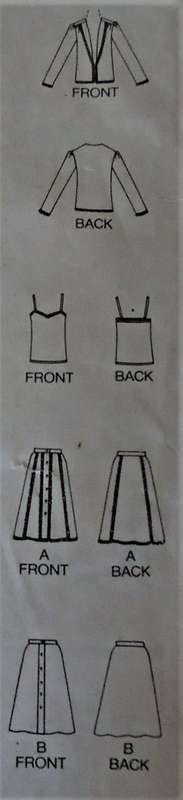 BUTTERICK 3132 JACKET-CAMISOLE-SKIRT SIZE 12 COMPLETE-PART CUT