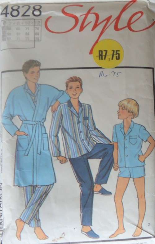 STYLE 4828 KIDDIES PJS & GOWN-SIZE 7-8-10-12 YEARS COMPLETE-PART CUT