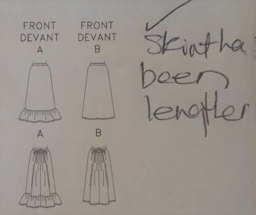 BUTTERICK 6625  SET OF SKIRTS SIZE 12-14-16-COMPLETE
