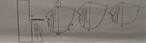 McCALLS 7895 FRONT BUTTON CAPES SIZE Y=XS-N (30-40") COMPLETE-UNCUT-F/FOLDED