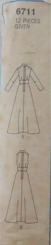 SIMPLICITY 6711-DESIGNER FASHION-LONG FLARED DRESS WITH BODICE GATHERED SIZE 14 BUST 92 CM COMPLETE