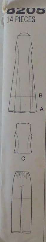SIMPLICITY 8205  DRESS-WAISTCOAT-PANTS-SHORTS SIZE H=14-16-18 COMPLETE-UNCUT-F/FOLDED