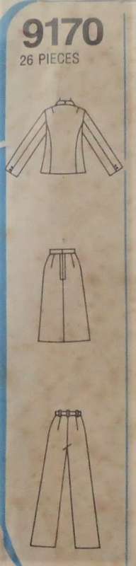 SIMPLICITY 9170 LINED JACKET-SKIRT-PANTS-SIZE 12 BUST 87 CM COMPLETE-ZIPLOC BAG