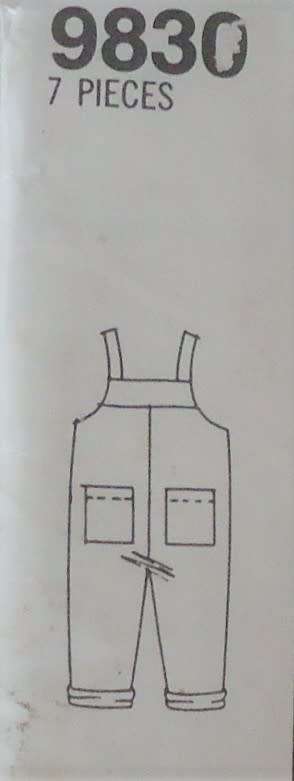 SIMPLICITY 9830 TODDLERS DUNGAREES/OVERALLS SIZE 6 MONTHS - 4 YEARS COMPLETE-UNCUT-F/FOLDED