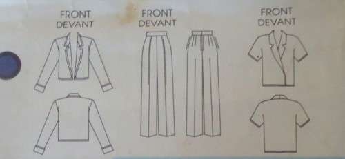 VERY EASY VOGUE 9635 JACKET-PANTS-BLOUSE SIZE 14-16-18  COMPLETE- MOSTLY UNCUT