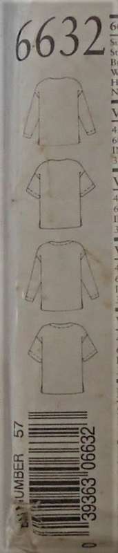 NEW LOOK PATTERNS 6632 SET OF TOPS SIZE 8 - 18 COMPLETE-ZIPLOC BAG