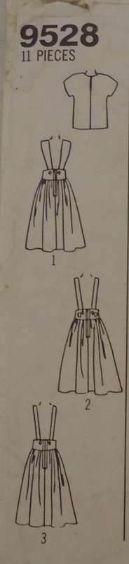 SIMPLICITY 9528 GIRLS SUSPENDER SKIRTS & PULLOVER BLOUSE SIZE 7-14 YEARS` COMPLETE