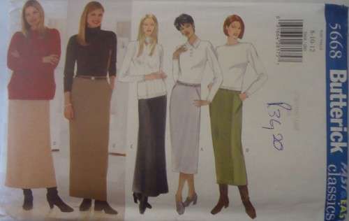 BUTTERICK 5668 SET OF SKIRTS SIZE  8-10-12 COMPLETE-UNCUT-F/FOLDED