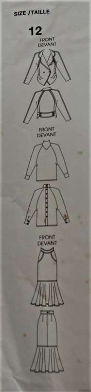 VOGUE PARIS ORIGINAL 1949 KARL LAGERFELD  JACKET-SKIRT-BLOUSE SIZE 12 COMPLETE-UNCUT-F/FOLDED