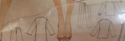 VOGUE PATTERN 7164 BLOUSE-COAT & BELT-SKIRT-PANTS SIZE 10- ZIPLOC BAG