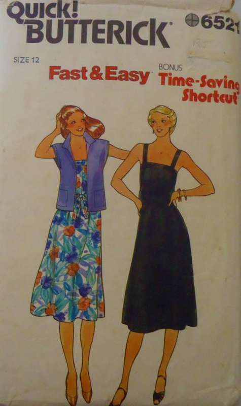 BUTTERICK 6521  SHORT JACKET & STRAP DRESS WITH BELT SIZE 14- COMPLETE