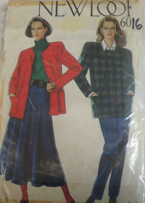 NEW LOOK PATTERNS 6016 JACKET-SKIRT-PANTS SIX SIZES IN ONE 8 - 18 COMPLETE-ZIPLOC BAG