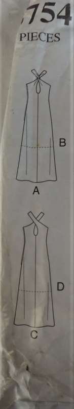NEW LOOK PATTERN 6754 DRESS WITH BACK FEATURE  SIZE 8-18  ONLY VIEW C & D SUPPLIED-ZIPLOC BAG
