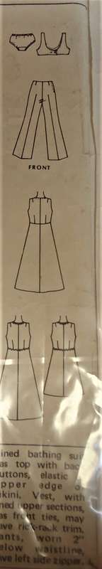 VINTAGE McCALLS 2805 LINED BATHING SUIT-DRESS-PANTS  SIZE 10 - 32 BUST COMPLETE-ZIPLOC