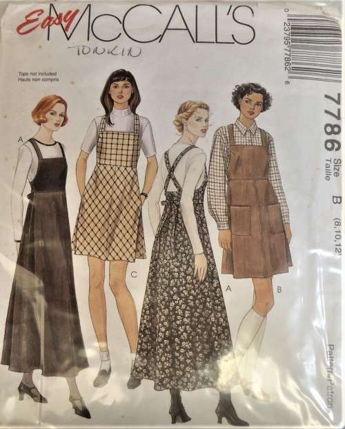 McCALLS 7786 PINAFORE IN 2 LENGTHS SIZE B8-10-12 COMPLETE-ZIPLOC BAG