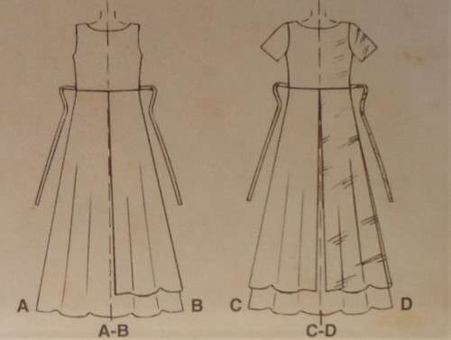 McCALLS 9249 PULLOVER DRESS WITH TIEBACK-OVERSKIRT SIZE C10-12-14 COMPLETE-UNCUT-F/FOLDED