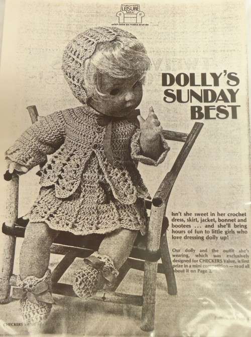 DOLL`S SUNDAY BEST- CHECKERS VALUE -PHOTOSTAT