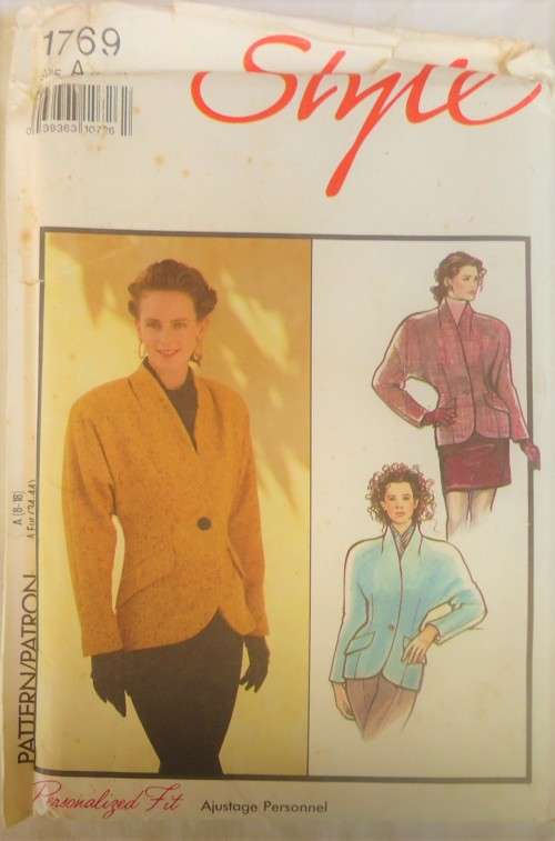 STYLE 1769 LINED MAGYAR SLEEVE JACKET SIZE 8-18 COMPLETE-UNCUT-F/FOLDED
