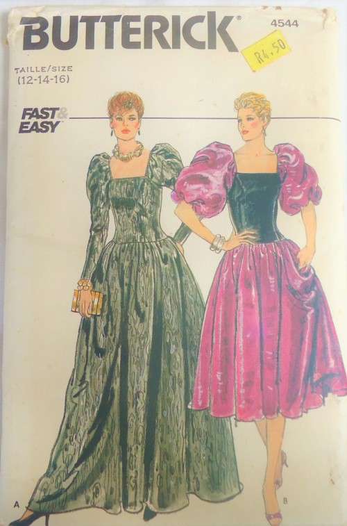 BUTTERICK  4544 STUNNING FITTED AND FLARED DRESS SIZE 12-14-16 COMPLETE-UNCUT-F/FOLDED