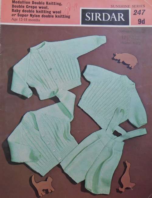 SIDAR NO 247 SUNSHINE SERIES - BOYS CARDIGANS, JERSEY AND TROUSERS SIZES AGE 12 - 18 MONTHS