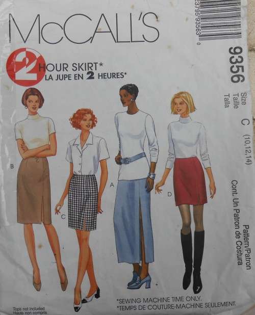 McCALLS 9356  SKIRT IN 4 LENGTHS SIZE C10-12-14  COMPLETE