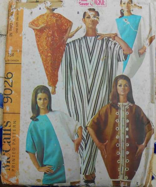 VINTAGE McCALLS 9026 ABBA IN 2 LENGTHS ONE SIZE  COMPLETE-UNCUT-F/FOLDED-ZIPLOC