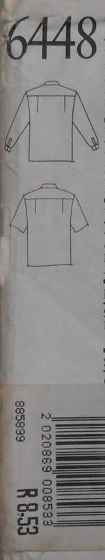 NEW LOOK PATTERNS 6448 SHORT & LONG SLEEVE SHIRT WITH POCKETS - SIZE 8-18 COMPLETE