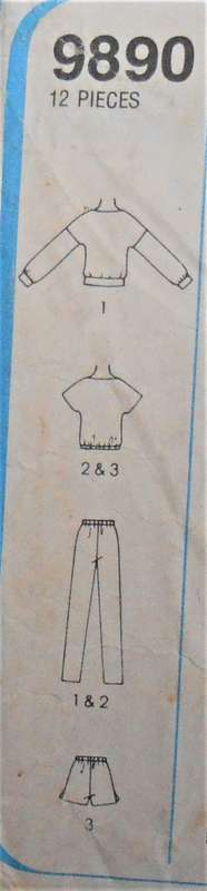 SIMPLICITY 9890 TRACKSUIT PULL OVER TOP-PULL ON PANTS & SHORTS SIZE N 10-12-14 COMPLETE