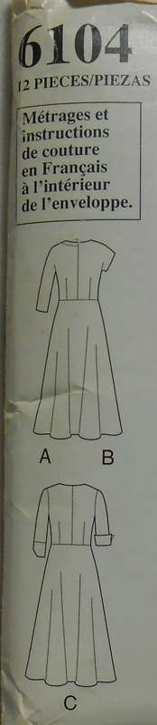 NEW LOOK PATTERNS 6104 FRONT BUTTON DRESS SIZE 8 - 18 COMPLETE