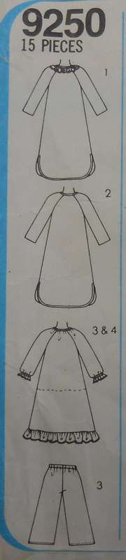 SIMPLICITY 9250 GIRL`S NIGHT GOWN SIZE 3 YEARS SEE LISTING
