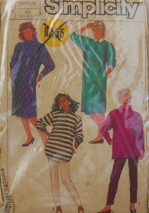 SIMPLICITY 7708  DRESSES-PANTS-TOPS FOR KNITS SIZE N 10-12-14 COMPLETE-UNCUT-F/FOLDED-ZIPLOC