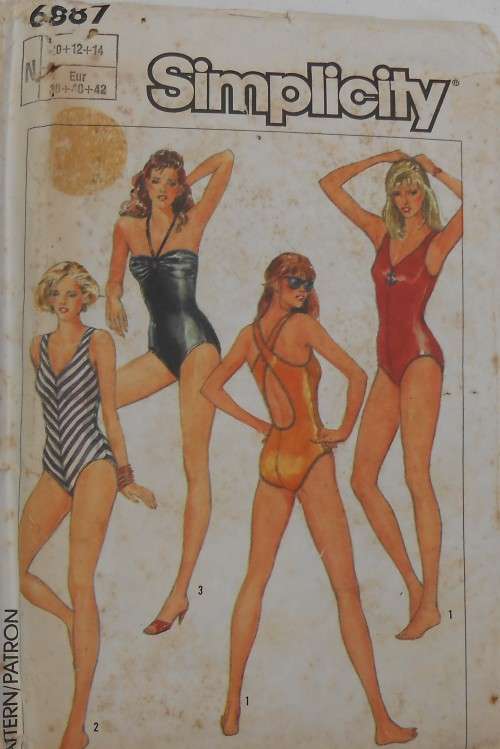 SIMPLICITY 6887 SWIMSUITS SIZE N 10-12-14 COMPLETE-UNCUT-F/FOLDED