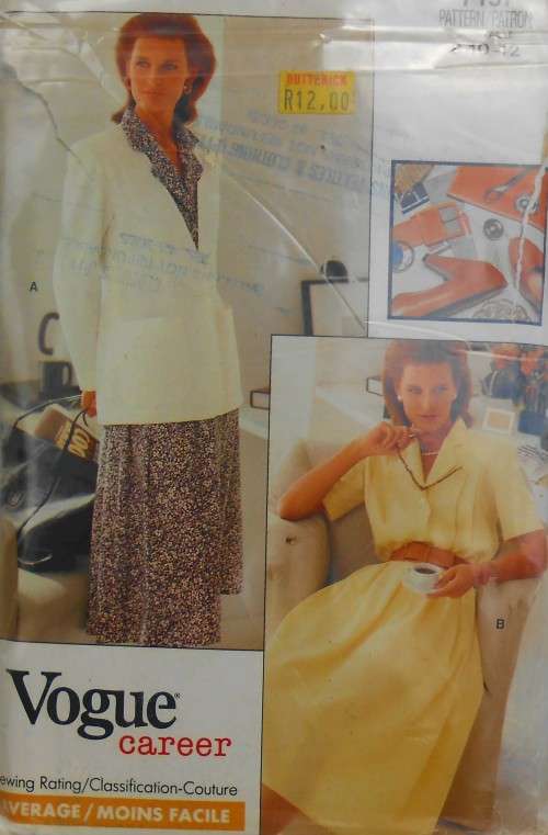 VOGUE CAREER 7157 JACKET-PULLOVER DRESS SIZES 8-10-12 COMPLETE-PART CUT