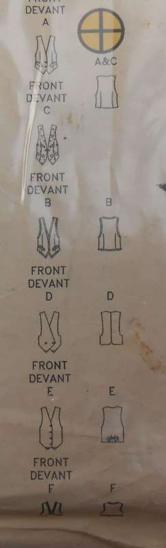 BUTTERICK 5070 SET OF WAISTCOATS SIZE 12-14-16 COMPLETE-ZIPLOC BAG