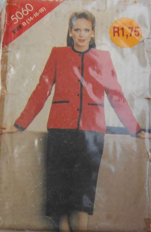 BUTTERICK 5060 JACKET & SKIRT SIZE 14-16-18 COMPLETE-ZIPLOC BAG