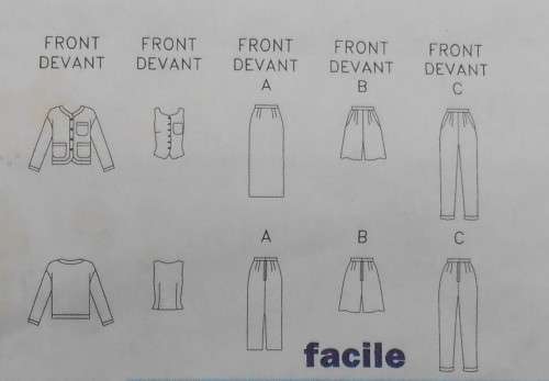BUTTERICK 5012 JACKET-TOP-SKIRT-SHORTS-PANTS SIZE 12-14-16 COMPLETE-UNCUT-F/FOLDED