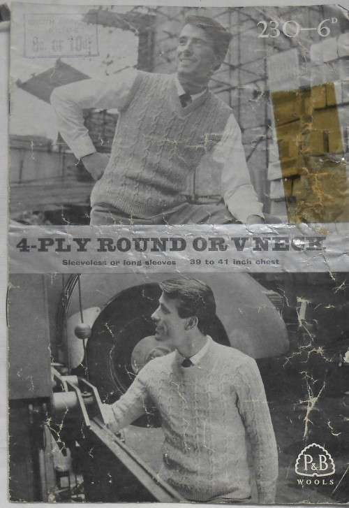 PATONS/P& B WOOLS -# 230 FOUR PLY  ROUND OR V NECK 39 - 41`