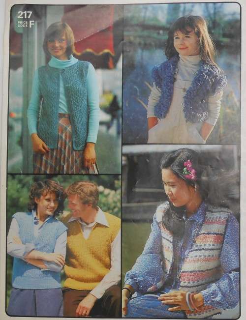 PATONS #217 8 WAISTCOATS & SLIPOVERS - 20 PAGE BOOKLET