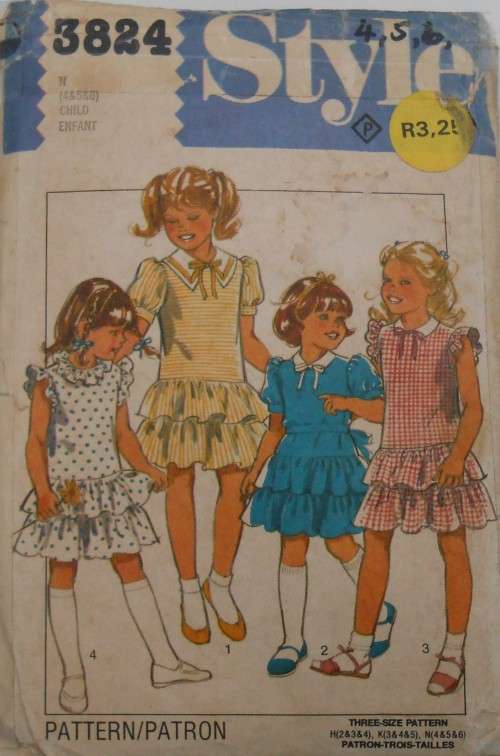 STYLE 3824 GIRLS DRESSES SIZE N 4-5-6 YEARS COMPLETE