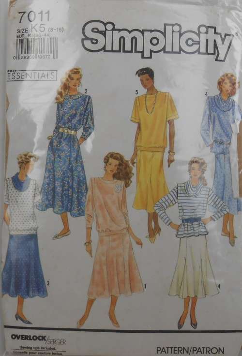 SIMPLICITY 7011 TWO PIECE DRESS  SIZE K5 8-18 SEE LISTING-ZIPLOC BAG