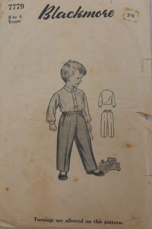 VINTAGE BLACKMORE PATTERN 7779 BOYS PANTS & SHIRT SIZE 3- 4 YEARS COMPLETE
