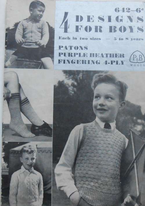 P&B/PATONS #928   -2 DESIGNS FOR BOYS - 8 A5 PAGES