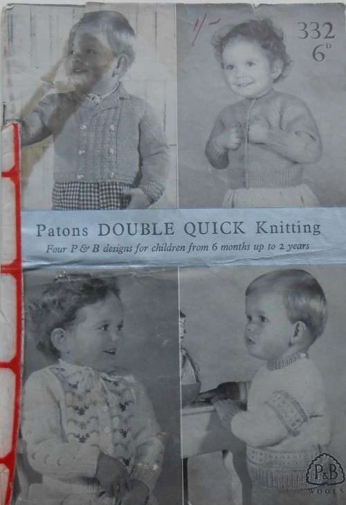 PATONS # 332 - FOUR DESIGNS FOR CHILDREN 6 MONTHS - 2 YEARS