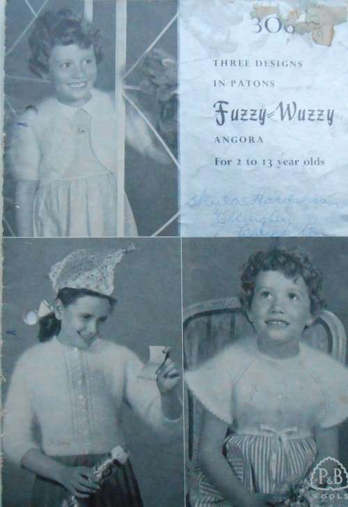 PATONS 306 - 3 DESIGNS IN PATONS FUZZY WUZZY ANGORA FOR 2 - 13 YEAR OLDS