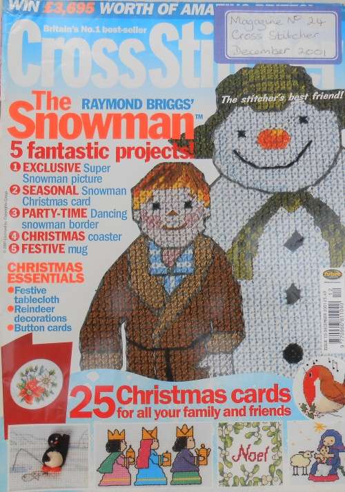 CROSS STITCHER  MAGAZINE UK ISSUE 24 DECEMBER 2001 WITH PATTERNS-100 PAGES