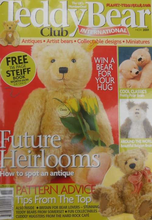 TEDDY BEAR CLUB INTERNATIONAL MAGAZINE - UK NOVEMBER 2001 - VOL 6 ISSUE 1 - 84 A4 PAGE MAGAZINE