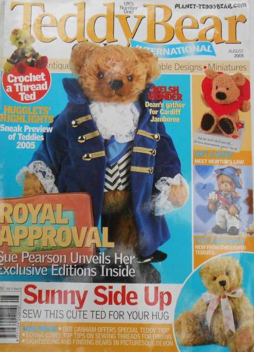 TEDDY BEAR CLUB INTERNATIONAL MAGAZINE - UK AUGUST 2005- VOL 9 ISSUE 10 - 84 A4 PAGE MAGAZINE