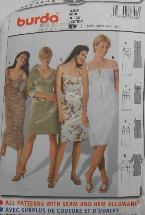 BURDA 8348 LINGERIE SIZE 8-10-12-14-16-18-20 COMPLETE-PART CUT