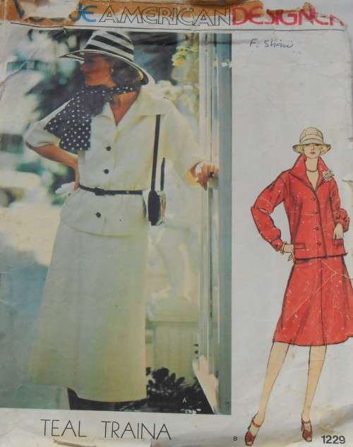 VOGUE 1229 TOP-SKIRT-SCARF SIZE 14 BUST 92 CM/36 COMPLETE ZIPLOC BAG