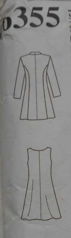 NEW LOOK PATTERNS 6355  COAT & FLARED DRESS SIZE 6 - 16 COMPLETE-MOSTLY UNCUT